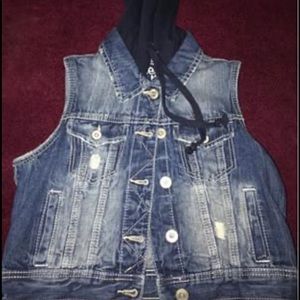 Hooded Jean vest